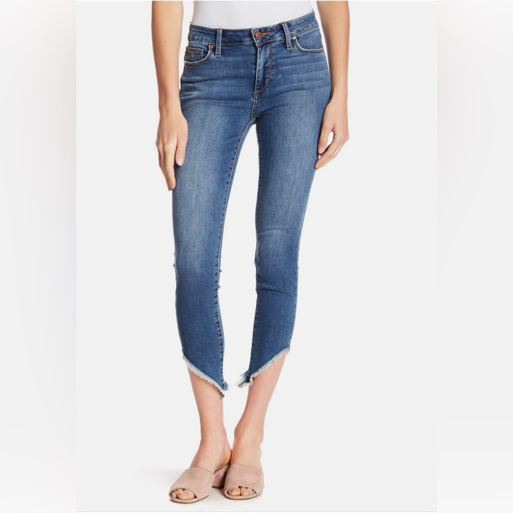 JOE'S Womens Skinny Asymmetrical Frayed Hem Jeans Size 31